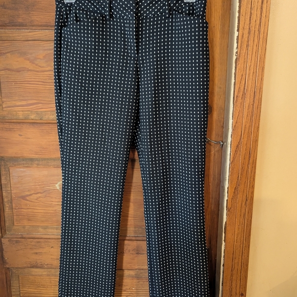Express Black and White Straight Leg Pants with Checkered Pattern - Picture 1 of 8